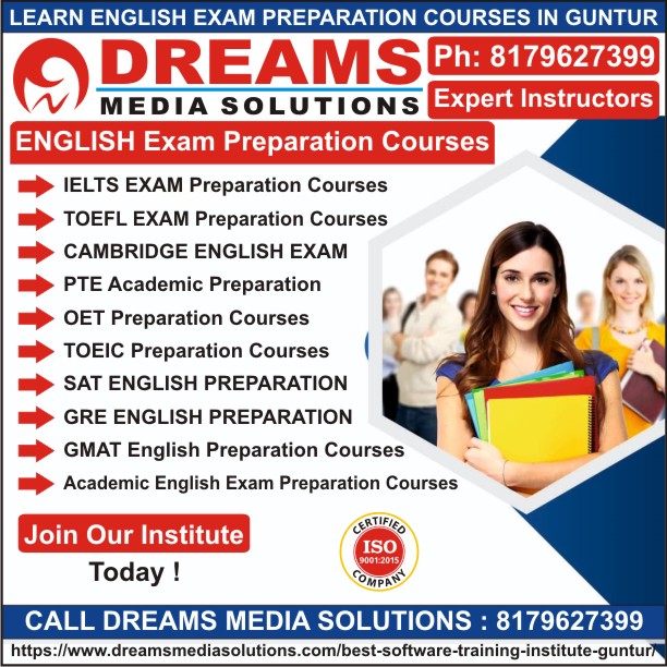 English Exam Courses Training Institute in Guntur, Learn All English Exam Courses in Guntur - Dreams Media Solutions Guntur