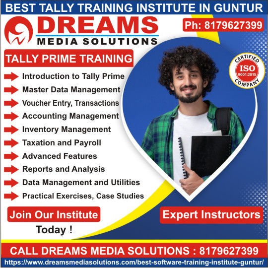Tally Training Institute in Guntur, Tally Course in Guntur - Dreams Media Solutions Guntur Tally Training Institute in Guntur, Tally Course in Guntur - Dreams Media Solutions Guntur